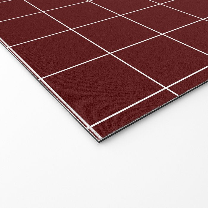 Windowpane Check Grid (white/maroon) Welcome Mat Gallery Image 2