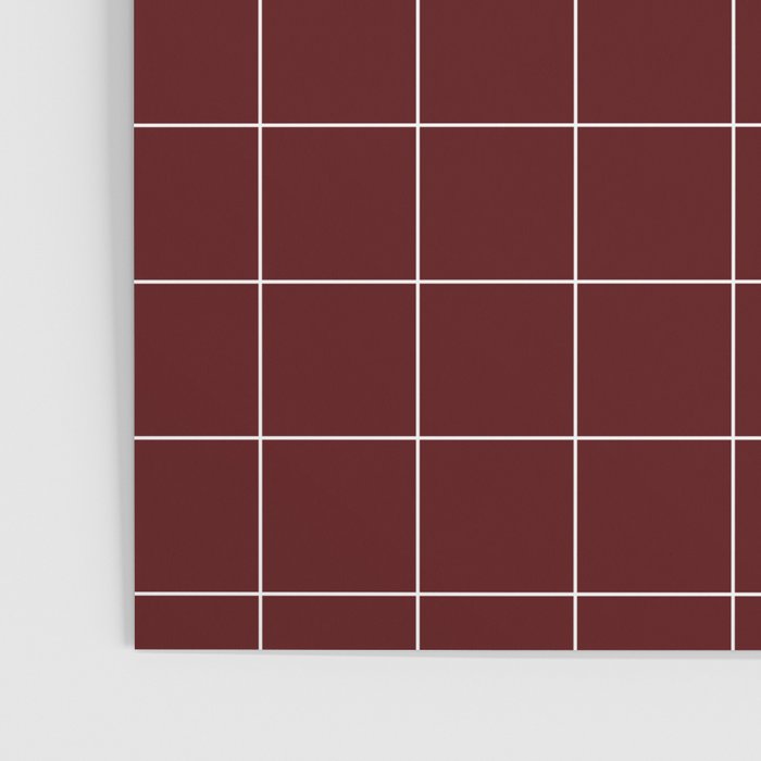 Windowpane Check Grid (white/maroon) Poster Gallery Image 3