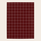 Windowpane Check Grid (white/maroon) Poster Gallery Image 4
