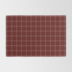Windowpane Check Grid (white/maroon) Rug Gallery Image 2