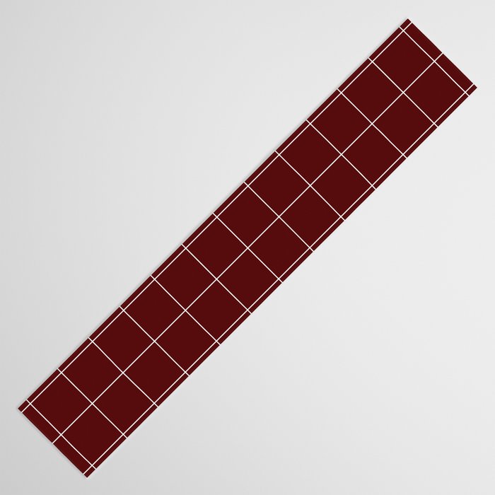 Windowpane Check Grid (white/maroon) Table Runner Gallery Image 3
