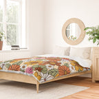 Retro 70s Boho Floral Pattern Duvet Cover Gallery Image 2