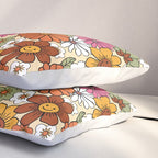Retro 70s Boho Floral Pattern Pillow Sham Gallery Image 3