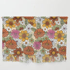 Retro 70s Boho Floral Pattern Wall Hanging Gallery Image 1