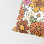 Retro 70s Boho Floral Pattern Pillow Sham Gallery Image 4