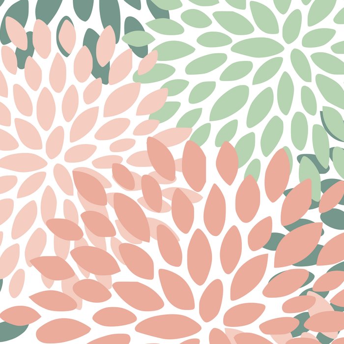 Festive, Abstract Floral Prints, Coral and Green Coffee Mug Gallery Image 2