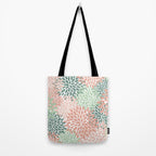 Festive, Abstract Floral Prints, Coral and Green Tote Bag Gallery Image 2