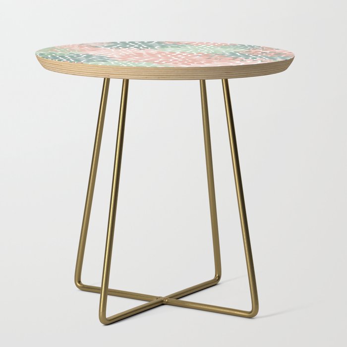 Festive, Abstract Floral Prints, Coral and Green Side Table Gallery Image 1