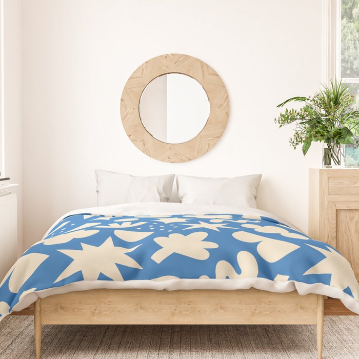 Abstract blue organic shape pattern Duvet Cover Gallery Image 3