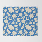 Abstract blue organic shape pattern Throw Blanket Gallery Image 2