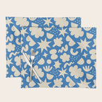 Abstract blue organic shape pattern Placemat Gallery Image 1