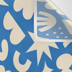 Abstract blue organic shape pattern Wall Tapestry Gallery Image 3