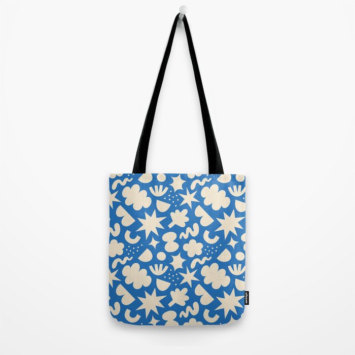 Abstract blue organic shape pattern Tote Bag Gallery Image 2