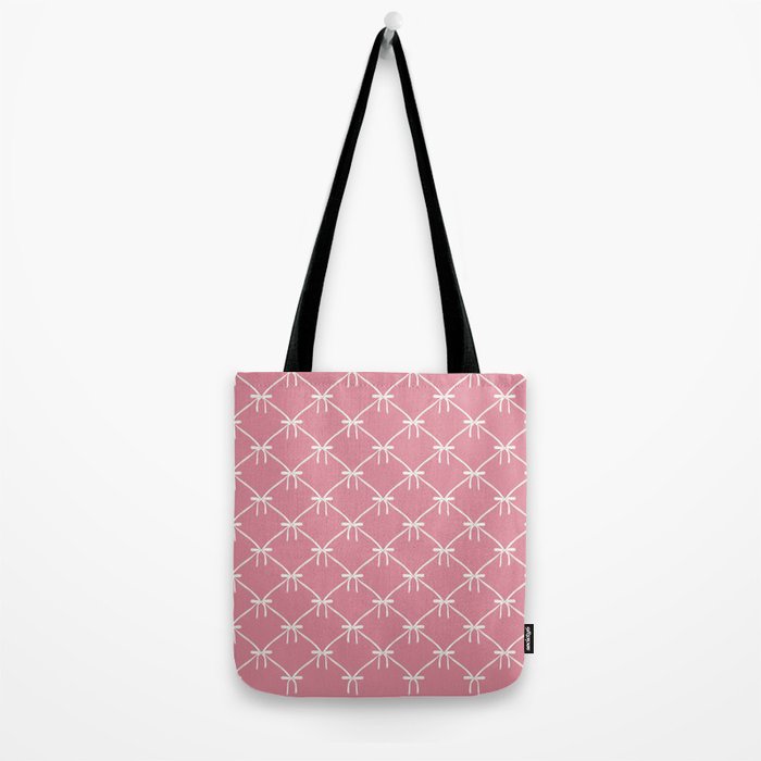 Bows & Ribbons Pattern LI 90s Bubblegum Pink Tote Bag Gallery Image 2