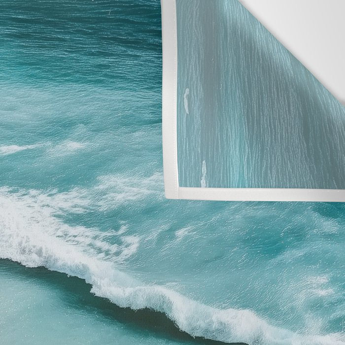 Dream Beach - Aerial Photography of Pink and Turquoise Coast Wall Tapestry Gallery Image 3