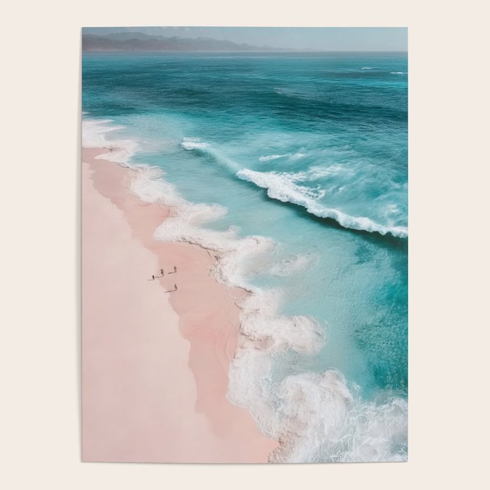 Dream Beach - Aerial Photography of Pink and Turquoise Coast Poster Gallery Image 4