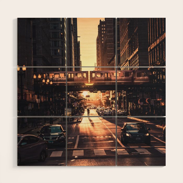 Chicago City Wood Wall Art Gallery Image 1