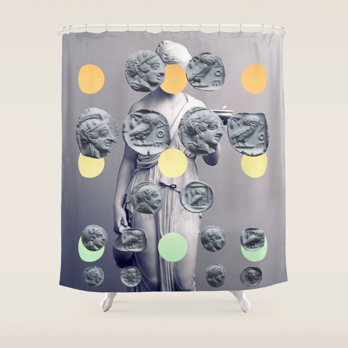 Statue With A Dot Gradient 1 Shower Curtain Gallery Image 1