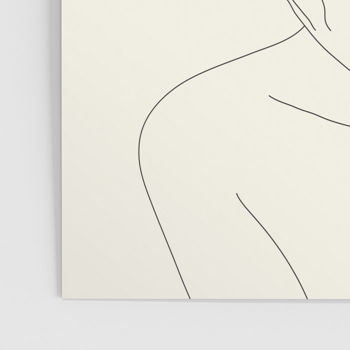 Colorful Thoughts Minimal Line Art Woman with Magnolia Poster Gallery Image 3