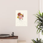 Colorful Thoughts Minimal Line Art Woman with Magnolia Poster Gallery Image 2