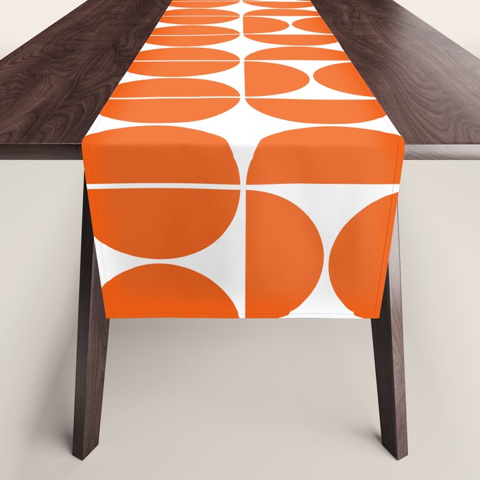 Mid Century Modern Orange Square Table Runner Gallery Image 1