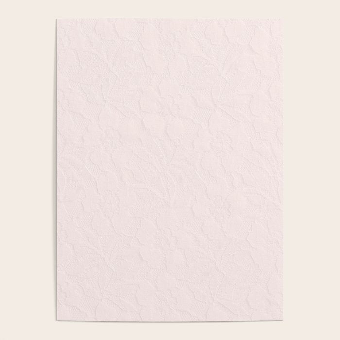 Elegant vintage blush pink french floral lace Poster Gallery Image 4