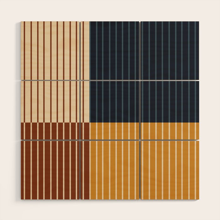 Color Block Line Abstract XIII Wood Wall Art Gallery Image 1
