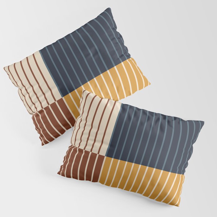 Color Block Line Abstract XIII Pillow Sham Gallery Image 3