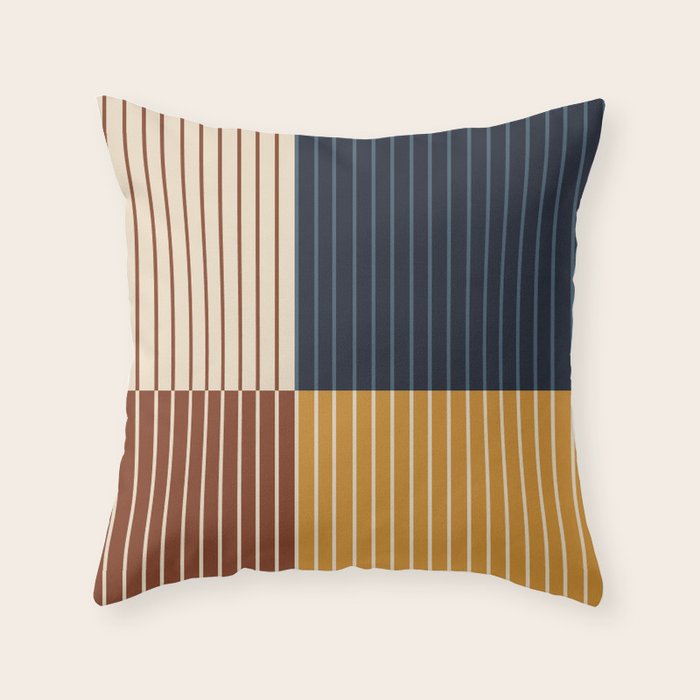 Color Block Line Abstract XIII Throw Pillow Gallery Image 1