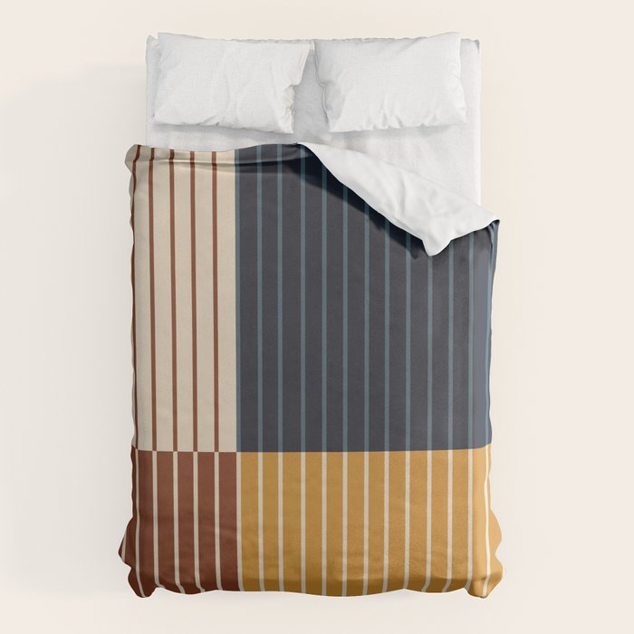 Color Block Line Abstract XIII Duvet Cover Gallery Image 1
