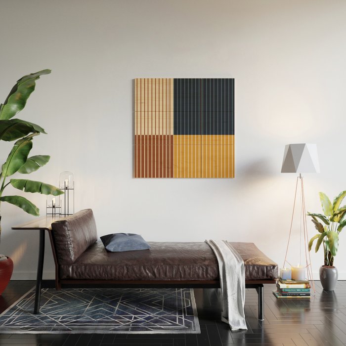 Color Block Line Abstract XIII Wood Wall Art Gallery Image 2