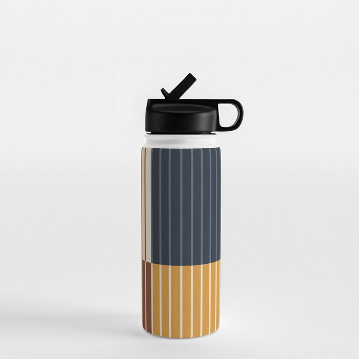 Color Block Line Abstract XIII Water Bottle Gallery Image 1