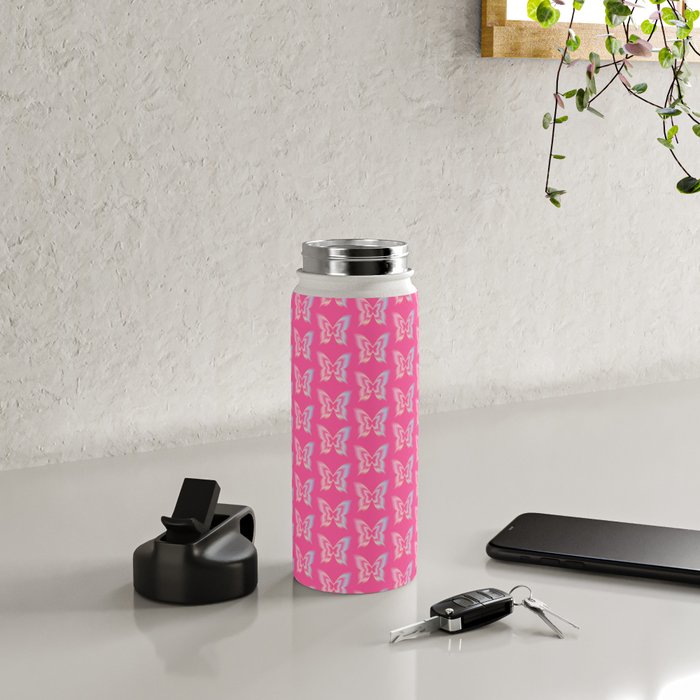 y2k pop super butterfly pink Water Bottle Gallery Image 4