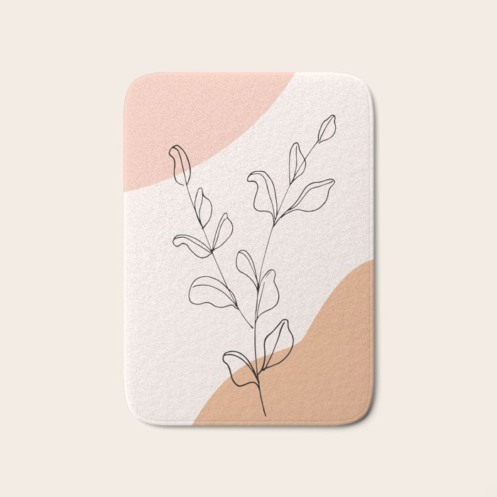 Eucalyptus Line Art Bath Mat Gallery Image 1
