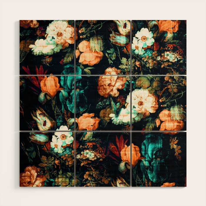 Vintage Floral Wood Wall Art Gallery Image 1