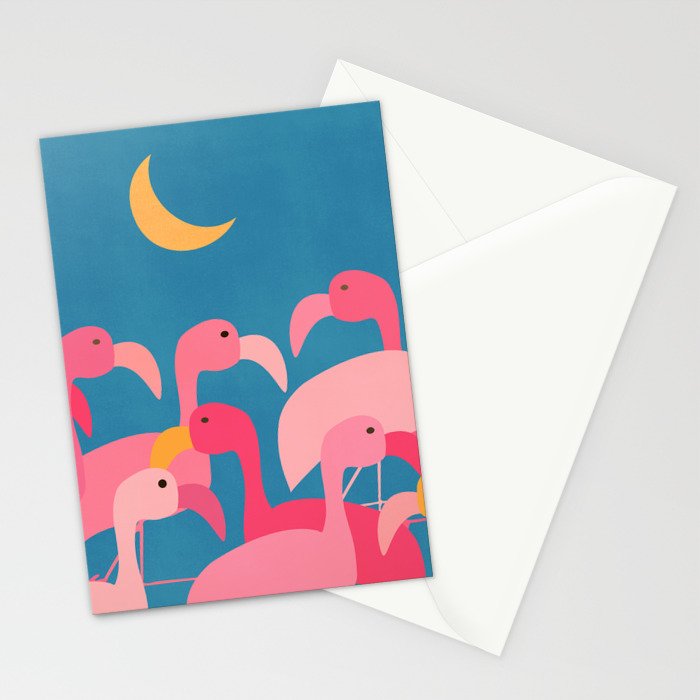 Midnight Flamingos Stationery Card Gallery Image 2