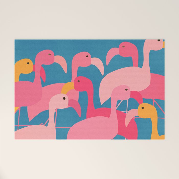 Midnight Flamingos Welcome Mat Gallery Image 1
