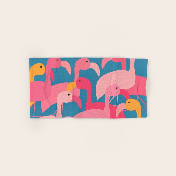 Midnight Flamingos Bath Towel Gallery Image 1