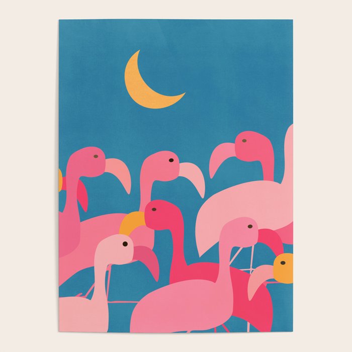 Midnight Flamingos Poster Gallery Image 1