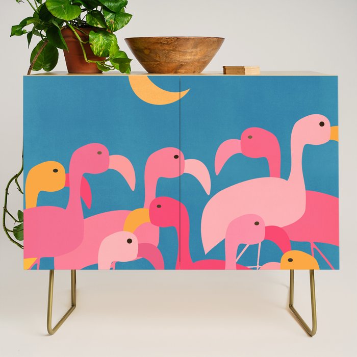 Midnight Flamingos Credenza Gallery Image 1