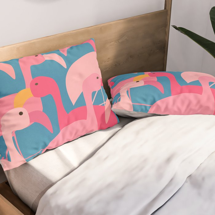 Midnight Flamingos Pillow Sham Gallery Image 2