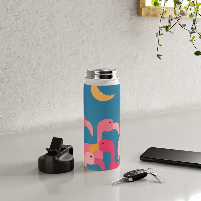 Midnight Flamingos Water Bottle Gallery Image 4