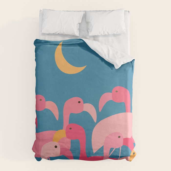 Midnight Flamingos Duvet Cover Gallery Image 6