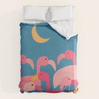 Midnight Flamingos Duvet Cover Gallery Image 6