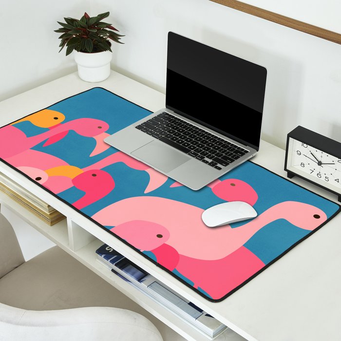 Midnight Flamingos Desk Mat Gallery Image 2