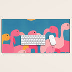 Midnight Flamingos Desk Mat Gallery Image 1