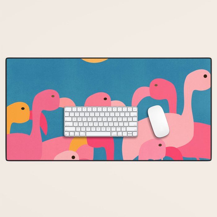 Midnight Flamingos Desk Mat Gallery Image 1