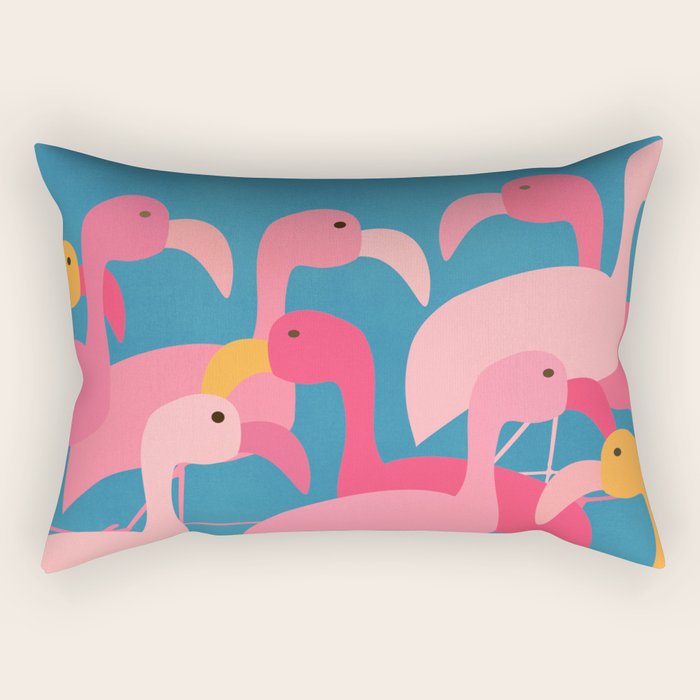 Midnight Flamingos Rectangular Pillow