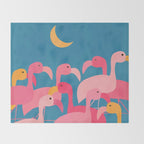 Midnight Flamingos Throw Blanket Gallery Image 2