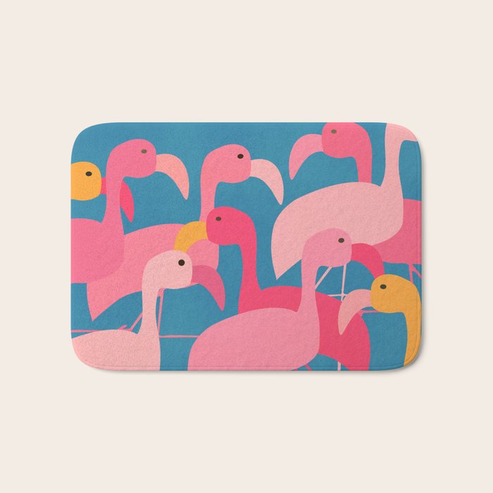 Midnight Flamingos Bath Mat Gallery Image 1